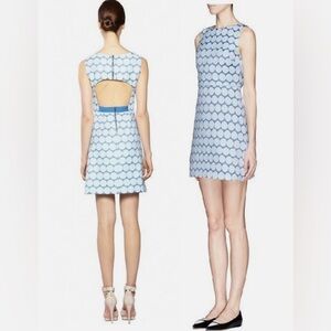 Alice + Olivia Tamara Blue Dot Print A-Line Dress Size 2